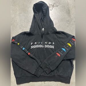 FRIENDS Black Pullover Hoodie with Logo Tag